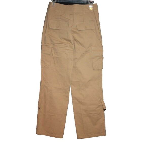 Utcoco Women's Size XS Khaki Tan Cargo Pants Zip Pockets 27 X 30 NEW - Picture 2 of 2